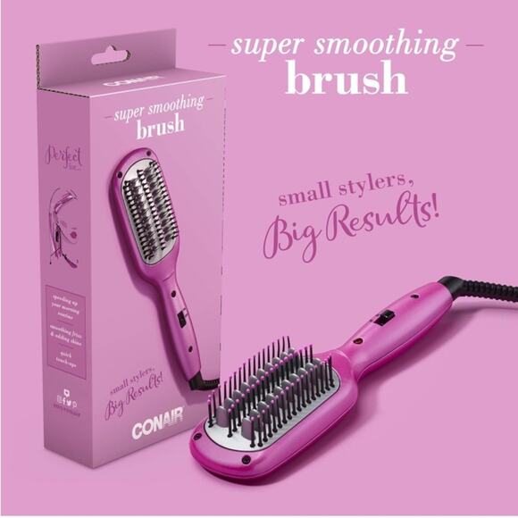 Conair Pink Smoothing Frizz Shine Hair Styling - Picture 1 of 7